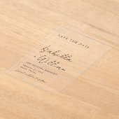 Minimalistische Schwarz-Weiß-Hochzeit speichert da Acryleinladungen (Ablage )