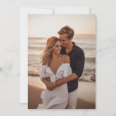 Minimalistische Schwarz-Weiß-Hochzeit speichert da Einladung (Rückseite)