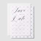 Minimalistische Schwarz-Weiß-Hochzeit speichert da Pergament Einladungen (Versetzt (Einladung))