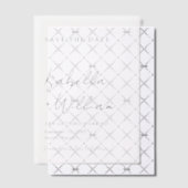 Minimalistische Schwarz-Weiß-Hochzeit speichert da Pergament Einladungen (Versetzt (Einladung))