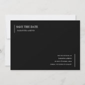 Minimalistische Schwarz-Weiß-Hochzeit speichert da Save The Date (Vorderseite)