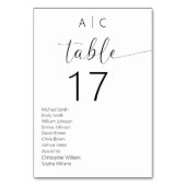 Minimalistische Schwarz-Weiß-Hochzeit Tischnummer (Vorderseite)