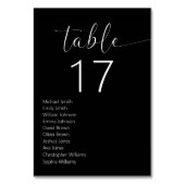 Minimalistische Schwarz-Weiß-Hochzeit Tischnummer (Rückseite)