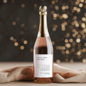 Minimalistische Schwarz-Weiß-Hochzeit Weinetikett