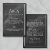 Minimalistische Schwarz-Weiß-Hochzeitsdetails Begleitkarte