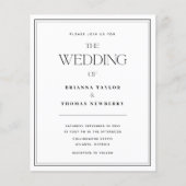 Minimalistische Schwarz-Weiß-Hochzeitseinladung (Vorderseite)