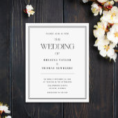 Minimalistische Schwarz-Weiß-Hochzeitseinladung