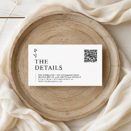 Minimalistische Schwarz-Weiß-Hochzeitskarte Begleitkarte