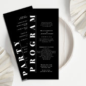 Minimalistische Schwarz-Weiß-Hochzeitsprogramme Programm