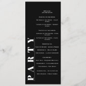 Minimalistische Schwarz-Weiß-Hochzeitsprogramme Programm (Rückseite)