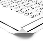 Minimalistische Schwarz-Weiß-Hochzeitstabelle Poster (Ecke)