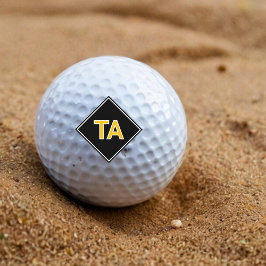 Minimalistische Schwarz-Weiß-Initialen Golfball