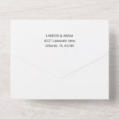 Minimalistische Schwarz-Weiß-Kalligrafie-Hochzeit All In One Einladung (Rückseite)