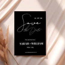 Minimalistische Schwarz-Weiß-Kalligrafie-Hochzeit