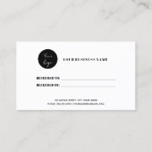 Minimalistische Schwarz-Weiß-Karte Empfehlungskarte (Rückseite)