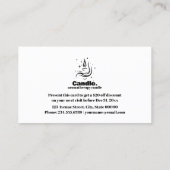 Minimalistische Schwarz-Weiß-Kerze Rabattkarte (Rückseite)