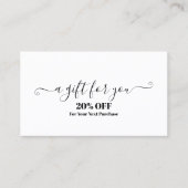 Minimalistische Schwarz-Weiß-Kerze Rabattkarte (Vorderseite)