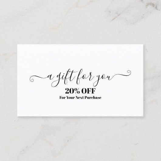 Minimalistische Schwarz-Weiß-Kerze Rabattkarte (Vorderseite)