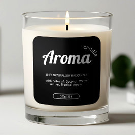 Minimalistische Schwarz-Weiß-Kerzen-Aufkleber Quadratischer Aufkleber