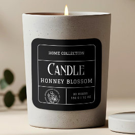 Minimalistische Schwarz-Weiß-Kerzen-Aufkleber Quadratischer Aufkleber