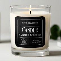 Minimalistische Schwarz-Weiß-Kerzen-Aufkleber