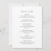 Minimalistische Schwarz-Weiß-Klassische Hochzeit Einladung (Rückseite)