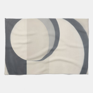 Minimalistische Schwarz Weiß Kreise Kunst Geschirrtuch