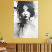 Minimalistische Schwarz-Weiß-Kunst | Ätherische Es Leinwanddruck (Insitu (Wohnzimmer))