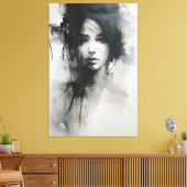 Minimalistische Schwarz-Weiß-Kunst | Ätherische Es Leinwanddruck (Insitu (Wohnzimmer))