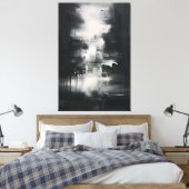 Minimalistische Schwarz-Weiß-Kunst | Mitternacht Leinwanddruck (Insitu (Schlafzimmer))