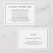 Minimalistische Schwarz-Weiß-Lash-Aftercare-Lashes Visitenkarte (Vorne/Hinten)