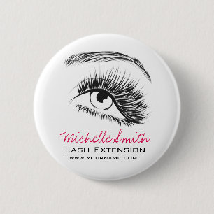 Minimalistische Schwarz-Weiß-Lash-Erweiterung Button