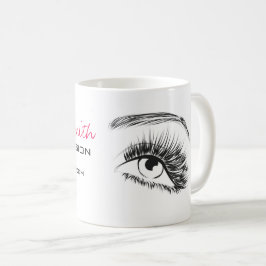 Minimalistische Schwarz-Weiß-Lash-Erweiterung Kaffeetasse