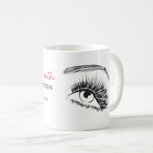 Minimalistische Schwarz-Weiß-Lash-Erweiterung Kaffeetasse