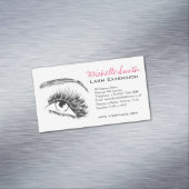 Minimalistische Schwarz-Weiß-Lash-Erweiterung Magnetische Visitenkarte (Beispiel)