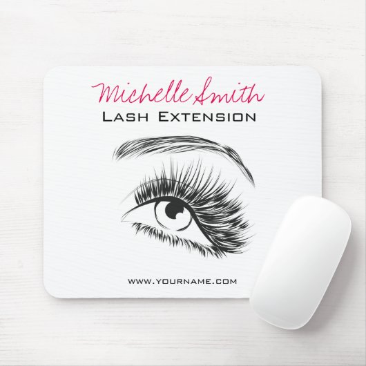 Minimalistische Schwarz-Weiß-Lash-Erweiterung Mousepad (Mit Mouse)