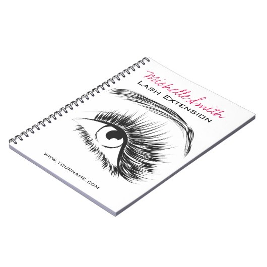 Minimalistische Schwarz-Weiß-Lash-Erweiterung Notizblock (Linke Seite)