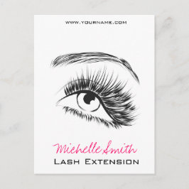 Minimalistische Schwarz-Weiß-Lash-Erweiterung Postkarte