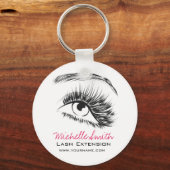 Minimalistische Schwarz-Weiß-Lash-Erweiterung Schlüsselanhänger (Vorderseite)