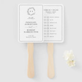 Minimalistische Schwarz-Weiß-Leaf-Hochzeitszeitsch Fächer (Vorne und Hinten)