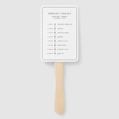 Minimalistische Schwarz-Weiß-Leaf-Hochzeitszeitsch Fächer (Rückseite)