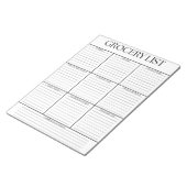 Minimalistische Schwarz-Weiß-Lebensmittelliste Notizblock (angewinkelt)