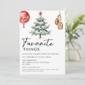 Minimalistische Schwarz-Weiß-Lieblingsings-Dinge Einladung (Stehend Vorderseite)