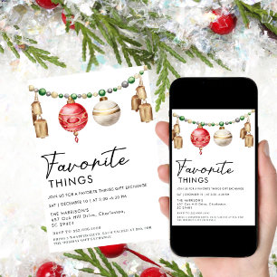 Minimalistische Schwarz-Weiß-Lieblingsings-Dinge Einladung