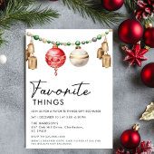 Minimalistische Schwarz-Weiß-Lieblingsings-Dinge Einladung