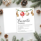 Minimalistische Schwarz-Weiß-Lieblingsings-Dinge Einladung