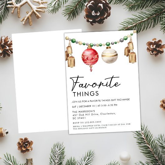 Minimalistische Schwarz-Weiß-Lieblingsings-Dinge Einladung