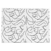 Minimalistische Schwarz-Weiß-Linie Art Große Geschenktüte (Rückseite)