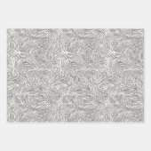 Minimalistische Schwarz-Weiß-Linien Geschenkpapier Set (Vorderseite 2)