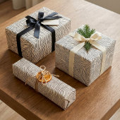 Minimalistische Schwarz-Weiß-Linien Geschenkpapier Set